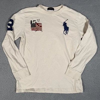 POLO Ralph Lauren Shirt  Long Sleeve Youth Big Pony Flag Vintage Y2K - Image 1 of 4