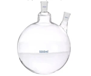 5000ml Boiling Flask, Glass 2 Neck Round Bottom Flask with 2 stopper - Picture 1 of 10