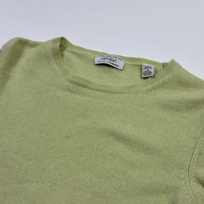 Vintage Lord & Taylor Sweater Womens Small Green Cashmere Short Sleeve Knit 90s - Image 1 of 4