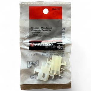 RadioShack 2-Position Stecker/Buchse Verriegelungsstecker #274-0222 polarisiert NEU - Bild 1 von 2