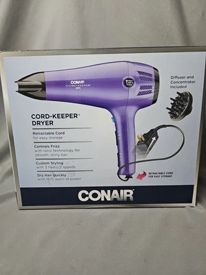Conair Cord Keeper Blow Dryer, 1875 watt RETRACTABLE CORD, Ionic Technology - Image 1 of 2