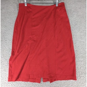 Chico's Womens Skirt Red Pencil Skirt with Back Slit Chicos Size 1 / Size Medium - Picture 1 of 7