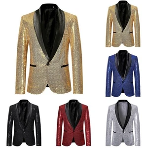 For Nightclub Sequin Blazer Glitter Finish Bling Design Evening Blazer - Picture 1 of 26
