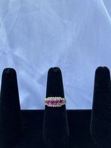 Anello a grappolo in oro giallo con rubini e diamanti - marchesa 14 kt - Foto 1 di 12