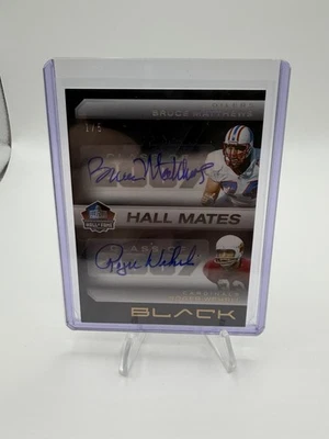 2025 Black Hall Mates HOF Bruce Matthews Roger Wehrli Dual Auto 1/5 - Image 1 of 3