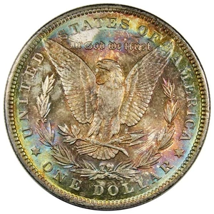 1889 Morgan Dollar UNC/BU Brilliantly Uncirculated Toned Color A2466 - Picture 1 of 2
