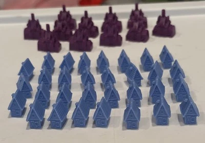 Juego de 42 piezas de repuesto MONOPOLY Frozen II - 31 casas y 11 hoteles Disney Foto 1 de 4