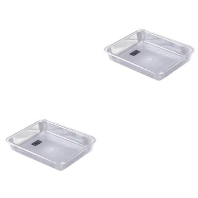  2 stücke Kunststoffschalen Acryl transparente rechteckige schwere dienung party - Bild 1 von 4