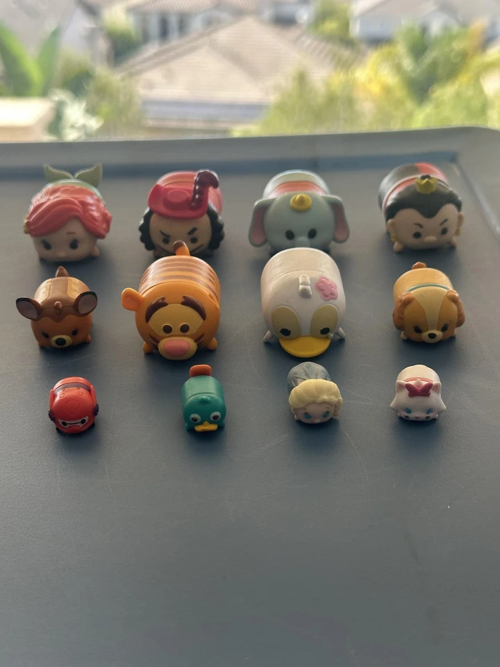 Disney Tsum Tsum Stackable Vinyl Figures Lot of 12 Ariel Dumbo Elsa Baymax Hook - Image 1 of 4