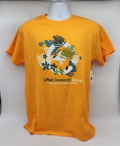 Lifted Research Group Floral Print Logo Size M/L Orange T-Shirt New W/Tags - Picture 1 of 8