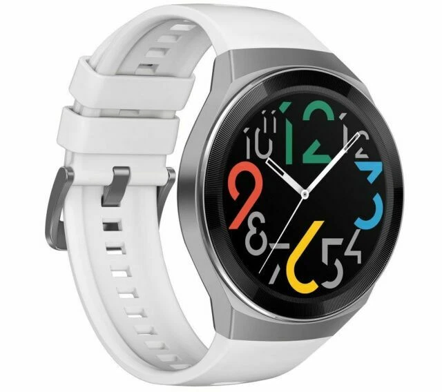Huawei Watch GT 2e Active HCT-B19 46mm Black Stainless Steel Case with Icy White Fluoroelastomer Strap