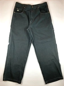 Jeans uomo vintage PJ Mark 38X32 nero denim falegname Y2K streetwear larghi grunge - Foto 1 di 10