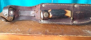VINTAGE SOLINGEN GERMANY 2 KNIFE SHEATH W/ 4 1/2" KNIFE - Picture 1 of 6
