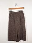 Alan Pain Midi Skirt 8 Tweed Brown Wool Vintage A-Line Country Woven in Scotland