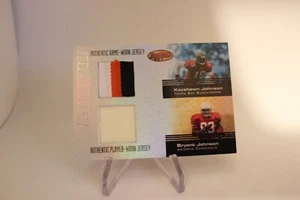 2003 Bowman Keyshawn / Bryant Johnson Bucs Dual patch jersey /25 - Picture 1 of 2
