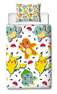 Pokemon Memphis Single Duvet Cover Reversible Kids Bedding Set - Picture 1 of 4