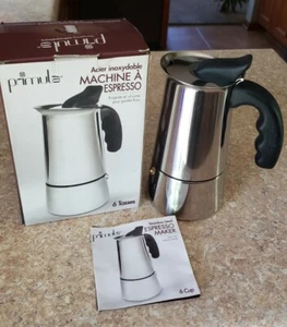 Primula Espresso Maker Stainless Steel with SILICON HANDLE ...4 to 6 Cup - Picture 1 of 8