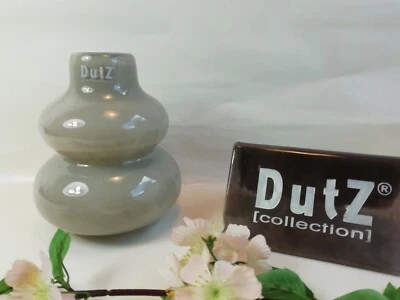 Dutz Vase Flora Taupe bauchig Glas rund 16 cm Blumen grau beige doppel kugel - Bild 1 von 4