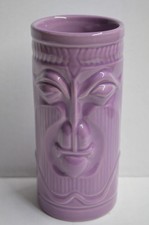Purple Accoutrements 2001 Ceramic Hawaiian Tiki Vase Mug 5 3/4"