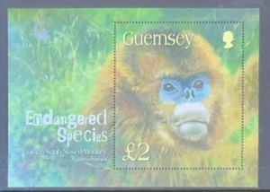 GUERNSEY 2004 ESPECIES EN PELIGRO DE EXTINCIÓN MONO SGMS1016 SIN MONTAR COMO NUEVO - Imagen 1 de 1