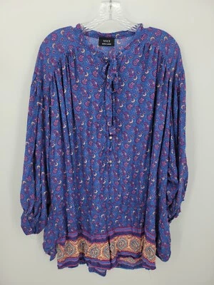 Mameluco Vici para Mujer XL Colorido Floral Manga Globo Cuello Atado Boho Festival Foto 1 de 4