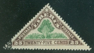 Liberia 1918 25c tree triangle official, "OS" MISPLACED, perf. 12.6 mint #O104 - Picture 1 of 1