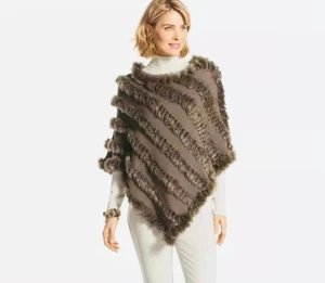 Chico’s Women’s Puncho With Faux Fur Size: Any - Picture 1 of 3