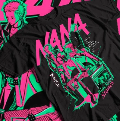 Camiseta Nana Anime, Camisa Nana Osaki, Camiseta Manga, Camiseta Anime Negra Foto 1 de 4