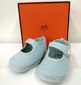 Hermes Baby First Zapatos 35% Angora 65% Lana Verde Menta con Caja Auténticos - Imagen 1 de 8