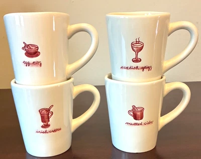 4 Williams Sonoma Swedish Glogg Irish Coffee Cider Egg Nog Mugs Winter Tea Cups - Image 1 of 4