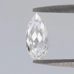 0.87 CT Lab Grown Briolette Cut Diamond White - F Color VS1 Clarity Lab Diamond - Picture 1 of 8