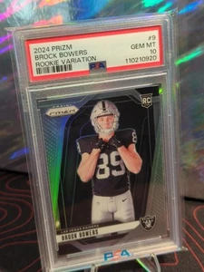 2024 Panini Prizm #9 Brock Bowers RC Rookie Variation PSA 10 GEM MINT - Picture 1 of 3