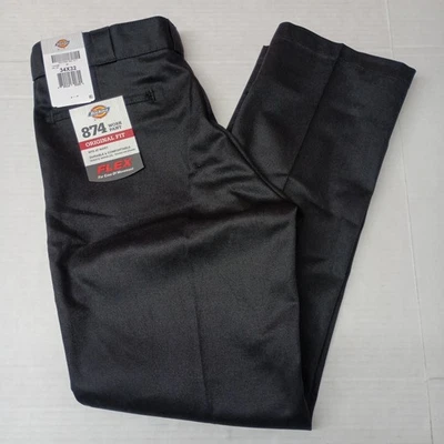 Pantalones Dickies 874 Para Hombre Calce Original Clásico Uniforme de Trabajo Pantalones 34x32 Negros Nuevos con Etiquetas Foto 1 de 4
