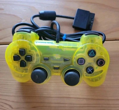 Sony PlayStation 2 PS2 OEM Lemon Clear Yellow DualShock 2 Controller SCPH-10010 - Image 1 of 4