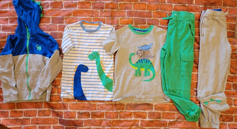 Conjunto Gymboree Hello Dino Niños Lote Talla 10 Chaqueta Camisas y Pantalones Deportivos Dinosaurio Foto 1 de 1
