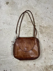 Vintage Handtasche 90er Jahre braun Echtleder selten nützlich - Bild 1 von 12