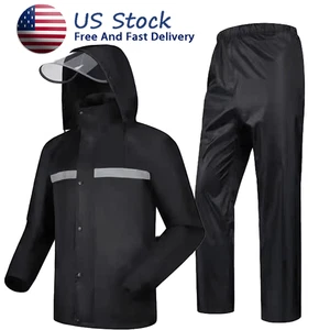 Traje de lluvia para hombres mujeres Chaquetas Pantalón Equipo Impermeable Motocicleta Hivis - Imagen 1 de 27