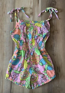 Maglione pagliaccetto neon vintage Sunwear by Carrots frutta estate spiaggia bambina taglia 4 - Foto 1 di 14