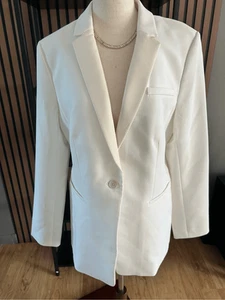 Banana Republic weißer Arbeitsblazer stylische Arbeitskleidung Gr. 12 neu mit Etikett - Bild 1 von 6