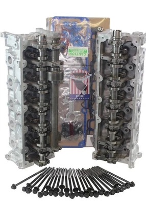 Ford 6.8 SOHC Cylinder Head Pair V10 F-250 F-350 + Head Bolts & Gasket Set 99-19 - Image 1 of 3