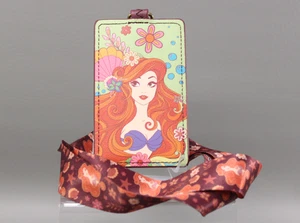 Loungefly Disney Die kleine Meerjungfrau Arielle rot Blumen Schlüsselband mit Kartenetui NEU - Bild 1 von 9
