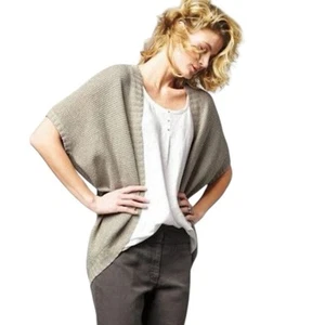 Eileen Fisher Pullover lang oval Achselzucken beige Lagenlook Leinen Baumwolle XL NEU 218 $ - Bild 1 von 9
