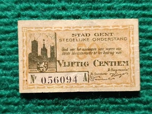 BILLET BELGIQUE D'URGENCE - 50 Centimes - GAND 1919 - TTB - Imagen 1 de 2