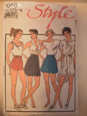 (1986) Style 1060 Sewing Pattern Ladies Summer Shorts cut size 12-18 complete. - Image 1 of 4