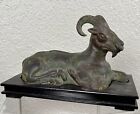 Antique Chinese Bronze Goat Or Sheep Ram Figure Scroll Weight 19th Century Qing