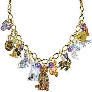 Kirks Folly Katzenliebhaber Charm Halskette goldfarben C38 - Bild 1 von 4