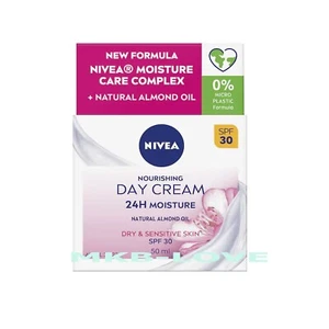 Nivea Nourishing Day Face Cream 24H Moisturiser SPF 30 Dry & Sensitive Skin 50mL - Picture 1 of 4