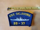 USS OKLAHOMA NAVY BB-37 EMBROIDERED MILITARY CREW 4" PATCH
