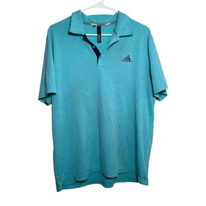 Adidas Polo Hombre Grande Azul Camisa Manga Corta Cuello Atlético Activo - Imagen 1 de 12
