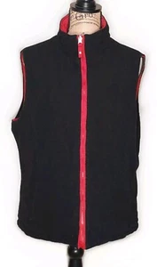 Free Country - Reversible Black Fleece & Quilted Red Full Zip Vest  Ladies Large - Picture 1 of 7